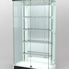 Витрина КАЛЛИСТА №5-2 с регулируемыми навесными элементами (задняя стенка - зеркало), Белый и Черный