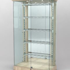 Витрина КАЛЛИСТА №5-2 с регулируемыми навесными элементами (задняя стенка - зеркало), Дуб Сонома