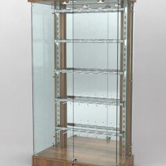 Витрина КАЛЛИСТА №5-2 с регулируемыми навесными элементами (задняя стенка - зеркало), Орех