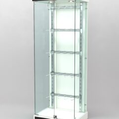 Витрина КАЛЛИСТА №6-1 с регулируемыми навесными элементами (задняя стенка - ДСП), Белый и Черный