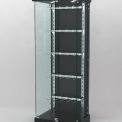 Витрина КАЛЛИСТА №6-1 с регулируемыми навесными элементами (задняя стенка - ДСП), Черный