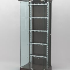 Витрина КАЛЛИСТА №6-1 с регулируемыми навесными элементами (задняя стенка - ДСП), Дуб Венге