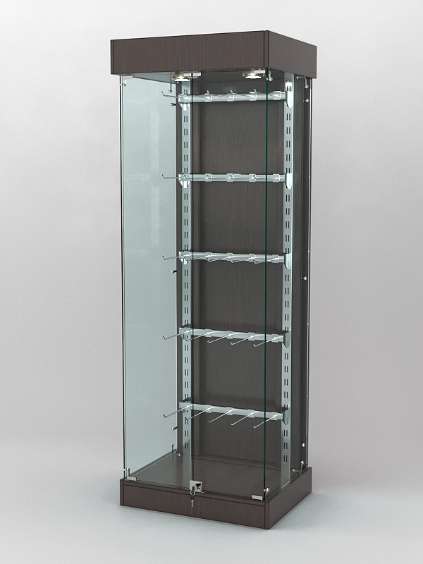 Витрина КАЛЛИСТА №6-1 с регулируемыми навесными элементами (задняя стенка - ДСП), Дуб Венге