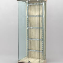 Витрина КАЛЛИСТА №6-1 с регулируемыми навесными элементами (задняя стенка - ДСП), Дуб Сонома + Дуб Венге