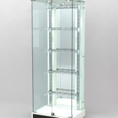 Витрина КАЛЛИСТА №6-2 с регулируемыми навесными элементами (задняя стенка - зеркало), Белый и Черный