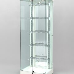 Витрина КАЛЛИСТА №6-2 с регулируемыми навесными элементами (задняя стенка - зеркало), Белый