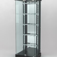 Витрина КАЛЛИСТА №6-2 с регулируемыми навесными элементами (задняя стенка - зеркало), Черный