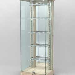 Витрина КАЛЛИСТА №6-2 с регулируемыми навесными элементами (задняя стенка - зеркало), Дуб Сонома