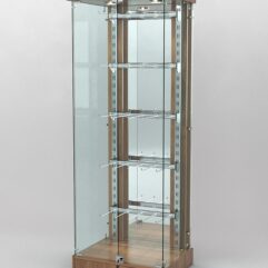 Витрина КАЛЛИСТА №6-2 с регулируемыми навесными элементами (задняя стенка - зеркало), Орех