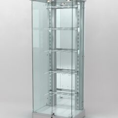 Витрина КАЛЛИСТА №6-2 с регулируемыми навесными элементами (задняя стенка - зеркало), Серый