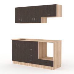 Кухонный гарнитур со столешницей 25мм №2А, Дуб Сонома + Дуб Венге