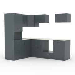 Кухонный гарнитур со столешницей 25мм №9A, Темно-Серый