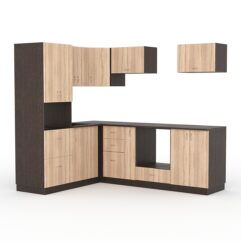 Кухонный гарнитур со столешницей 25мм №9A, Дуб Венге и Дуб Сонома