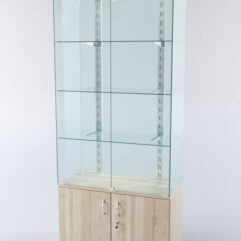 Витрина ХАЙТЕК КВАДРО №1-1 (задняя стенка - стекло), Дуб Сонома