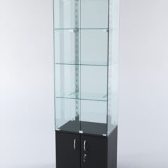 Витрина ХАЙТЕК КВАДРО №2-1 (задняя стенка - стекло), Черный