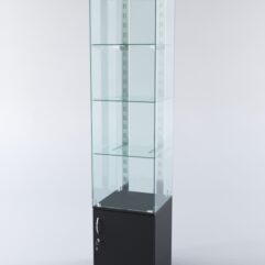 Витрина ХАЙТЕК КВАДРО №3-1 (задняя стенка - стекло), Черный