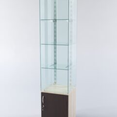 Витрина ХАЙТЕК КВАДРО №3-1 (задняя стенка - стекло), Дуб Сонома + Дуб Венге