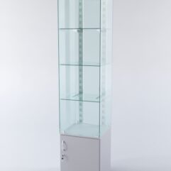 Витрина ХАЙТЕК КВАДРО №3-1 (задняя стенка - стекло), Серый