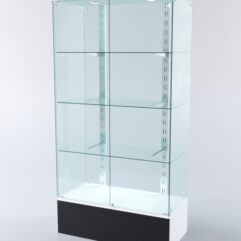 Витрина ХАЙТЕК КВАДРО №4-1 (задняя стенка - стекло), Белый+Черный