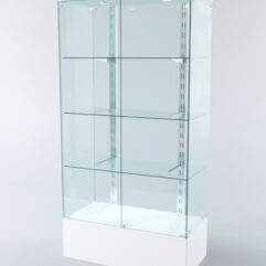 Витрина ХАЙТЕК КВАДРО №4-1 (задняя стенка - стекло), Белый