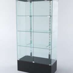 Витрина ХАЙТЕК КВАДРО №4-1 (задняя стенка - стекло), Черный