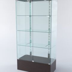 Витрина ХАЙТЕК КВАДРО №4-1 (задняя стенка - стекло), Дуб Венге