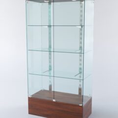 Витрина ХАЙТЕК КВАДРО №4-1 (задняя стенка - стекло), Орех