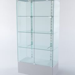 Витрина ХАЙТЕК КВАДРО №4-1 (задняя стенка - стекло), Серый