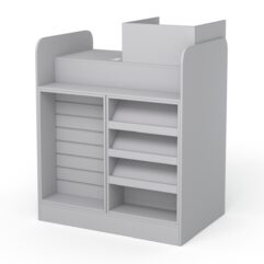 Кассовый стол РИВЬЕРА МОЛДИ №1 (правосторонний), Серый