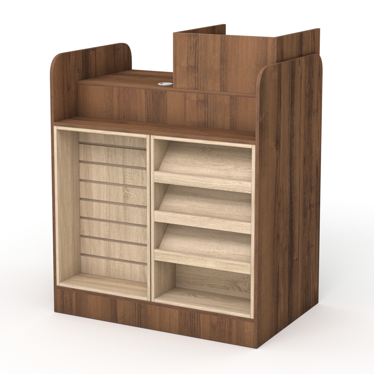 Кассовый стол РИВЬЕРА МОЛДИ №1 (правосторонний), Орех + Дуб Сонома