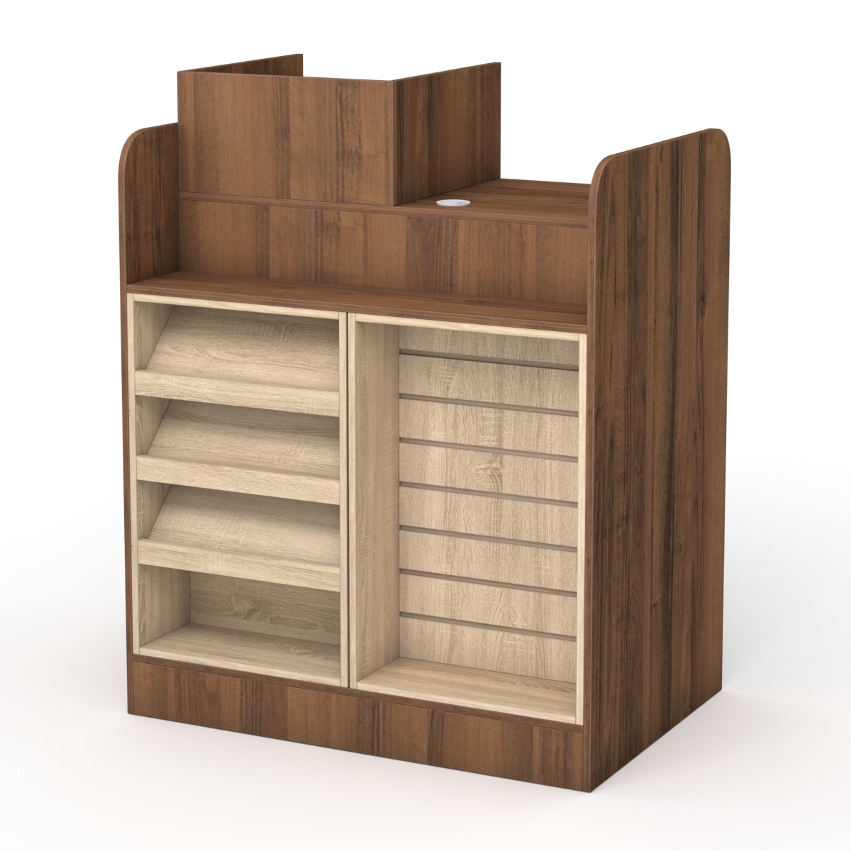 Кассовый стол РИВЬЕРА МОЛДИ №2 (левосторонний), Орех + Дуб Сонома