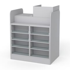 Кассовый стол РИВЬЕРА МОЛДИ №3 (правосторонний), Серый