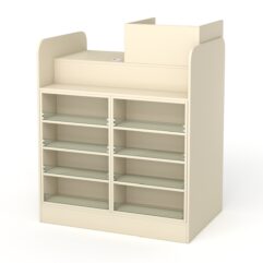 Кассовый стол РИВЬЕРА МОЛДИ №3 (правосторонний), Крем Вайс