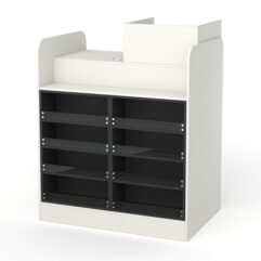 Кассовый стол РИВЬЕРА МОЛДИ №3 (правосторонний), Белый и Черный