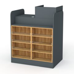 Кассовый стол РИВЬЕРА МОЛДИ №3 (правосторонний), Темно-серый и Дуб Золотистый