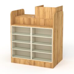 Кассовый стол РИВЬЕРА МОЛДИ №3 (правосторонний), Дуб Золотистый и Крем Вайс