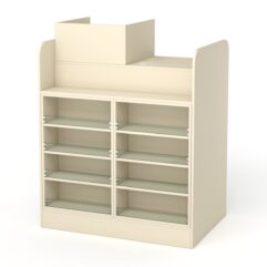 Кассовый стол РИВЬЕРА МОЛДИ №4 (левосторонний), Крем Вайс