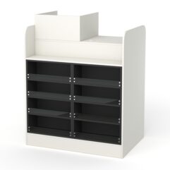 Кассовый стол РИВЬЕРА МОЛДИ №4 (левосторонний), Белый и Черный