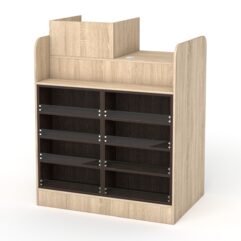 Кассовый стол РИВЬЕРА МОЛДИ №4 (левосторонний), Дуб Сонома + Дуб Венге