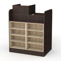 Кассовый стол РИВЬЕРА МОЛДИ №4 (левосторонний), Дуб Венге и Дуб Сонома