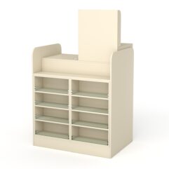 Кассовый стол РИВЬЕРА МОЛДИ №3А (правосторонний), Крем Вайс