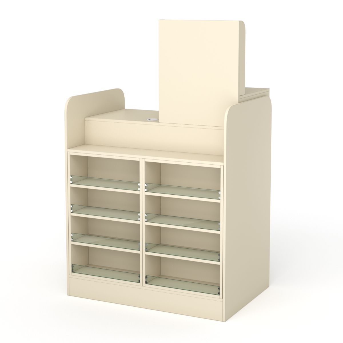 Кассовый стол РИВЬЕРА МОЛДИ №3А (правосторонний), Крем Вайс