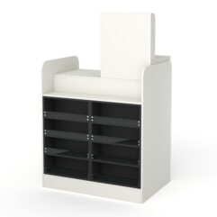 Кассовый стол РИВЬЕРА МОЛДИ №3А (правосторонний), Белый и Черный