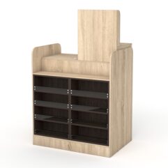 Кассовый стол РИВЬЕРА МОЛДИ №3А (правосторонний), Дуб Сонома + Дуб Венге