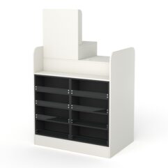 Кассовый стол РИВЬЕРА МОЛДИ №4А (левосторонний), Белый и Черный