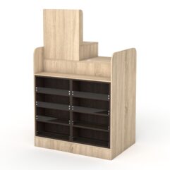 Кассовый стол РИВЬЕРА МОЛДИ №4А (левосторонний), Дуб Сонома + Дуб Венге