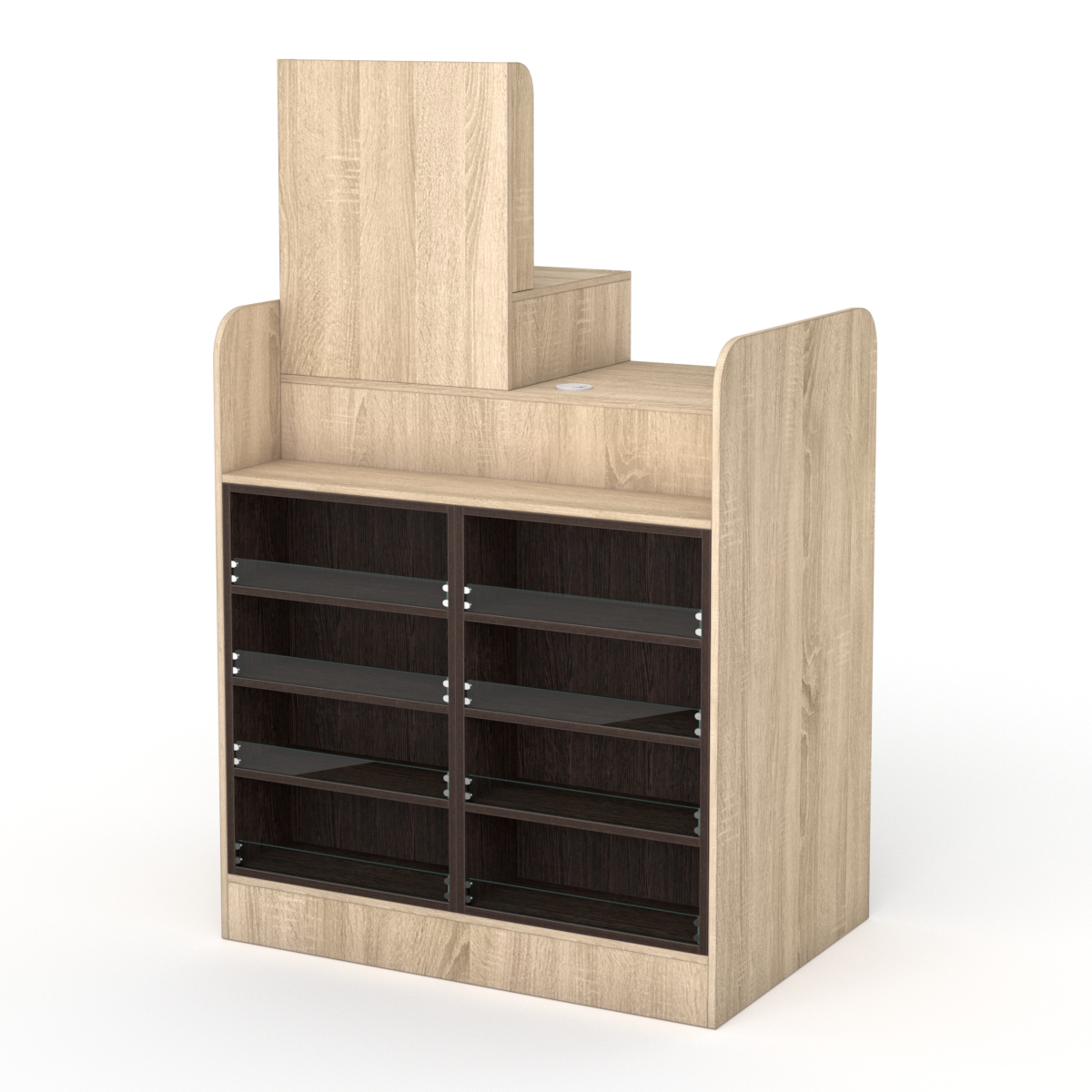 Кассовый стол РИВЬЕРА МОЛДИ №4А (левосторонний), Дуб Сонома + Дуб Венге