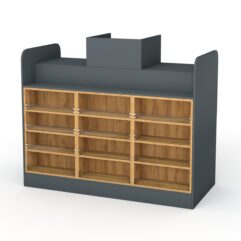 Кассовый стол РИВЬЕРА МОЛДИ №6, Темно-серый и Дуб Золотистый