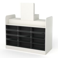 Кассовый стол РИВЬЕРА МОЛДИ №6А, Белый и Черный