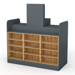 Кассовый стол РИВЬЕРА МОЛДИ №6А, Темно-серый и Дуб Золотистый